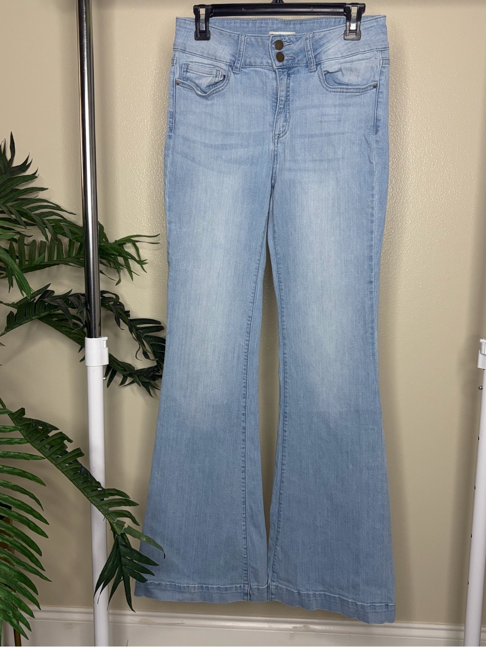 Altard State Light Wash Flare Jeans Womens High Rise Boho Festival Wide Leg